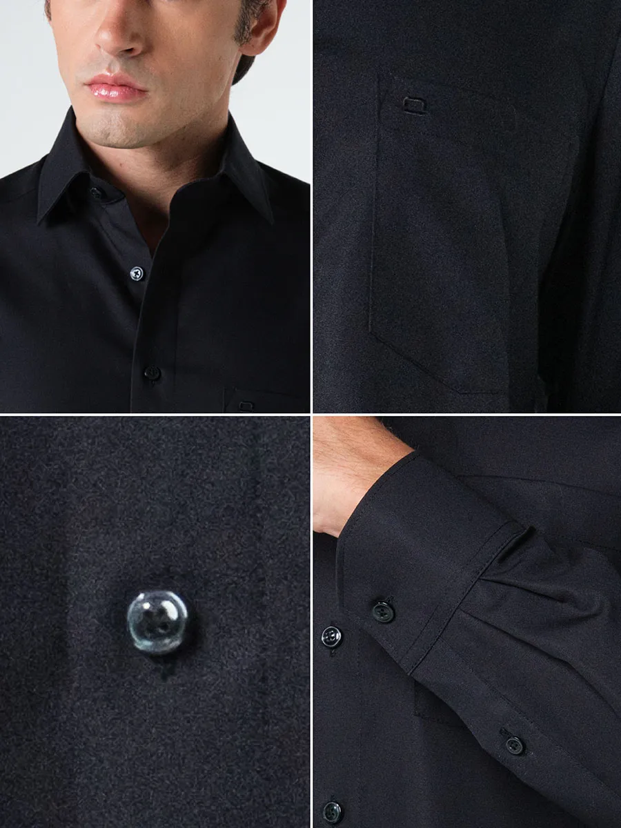 OLYMP MEN SHIRT LONG SLEEVES MODERN FIT BLACK