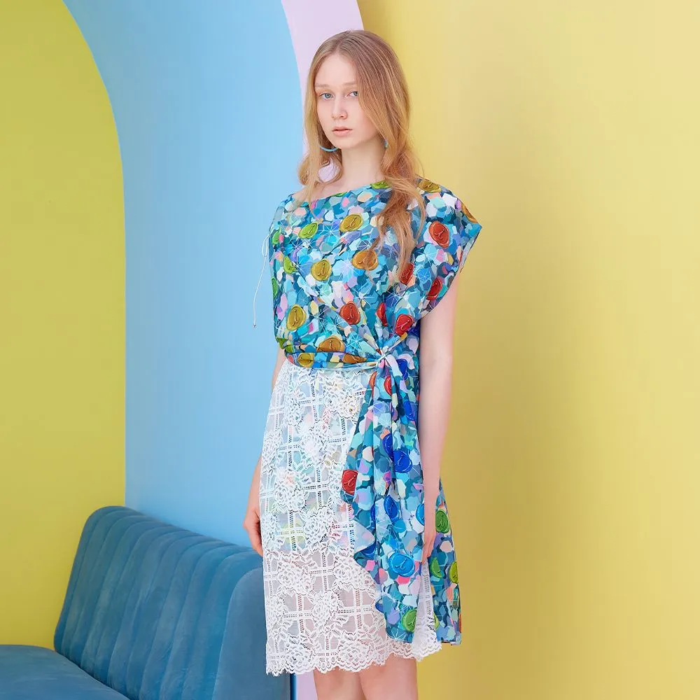 ICONIC BLUE FLORID DRESS MODEL FLORID DRESS 6787