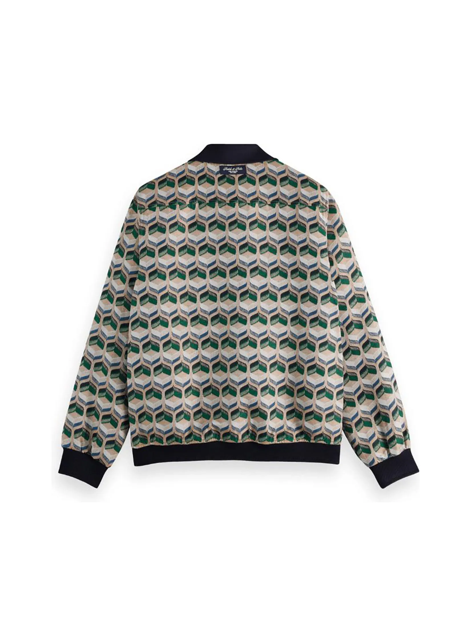 SCOTCH&SODA Men Jacket Jacquard Tracksuit Retro Shape Beige AOP