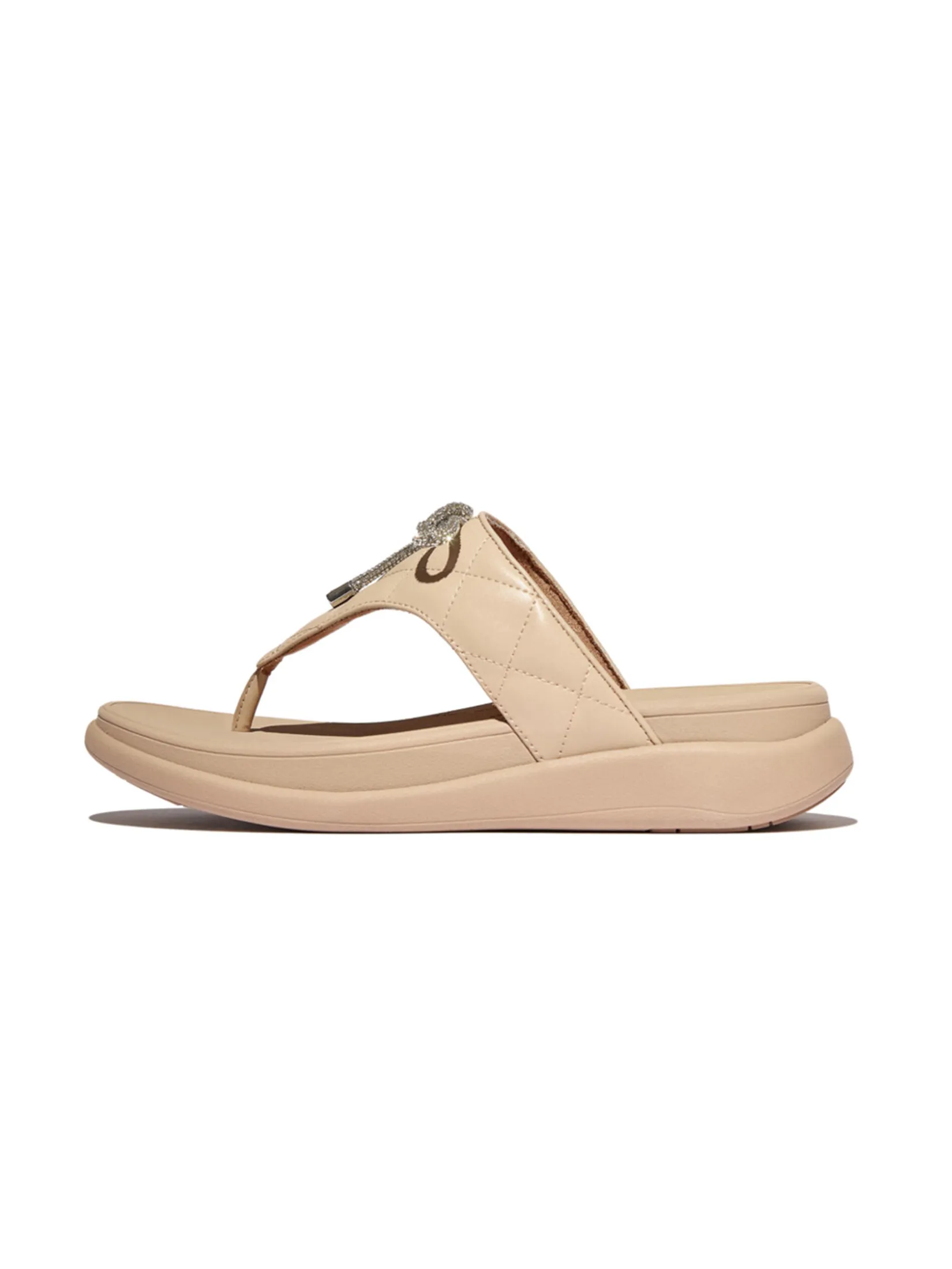 FitFlop™ WOMEN S F-MODE GO CRYSTAL-BOW QUILTED BEIGE