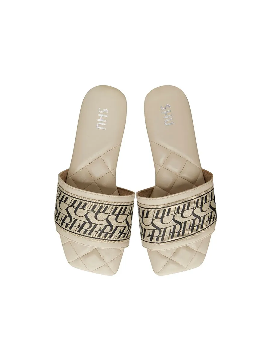 SHU WOMEN- PALETTE SOFT SIGNET ON CANVAS ORIGINAL SANDALS-WHITE CHOC