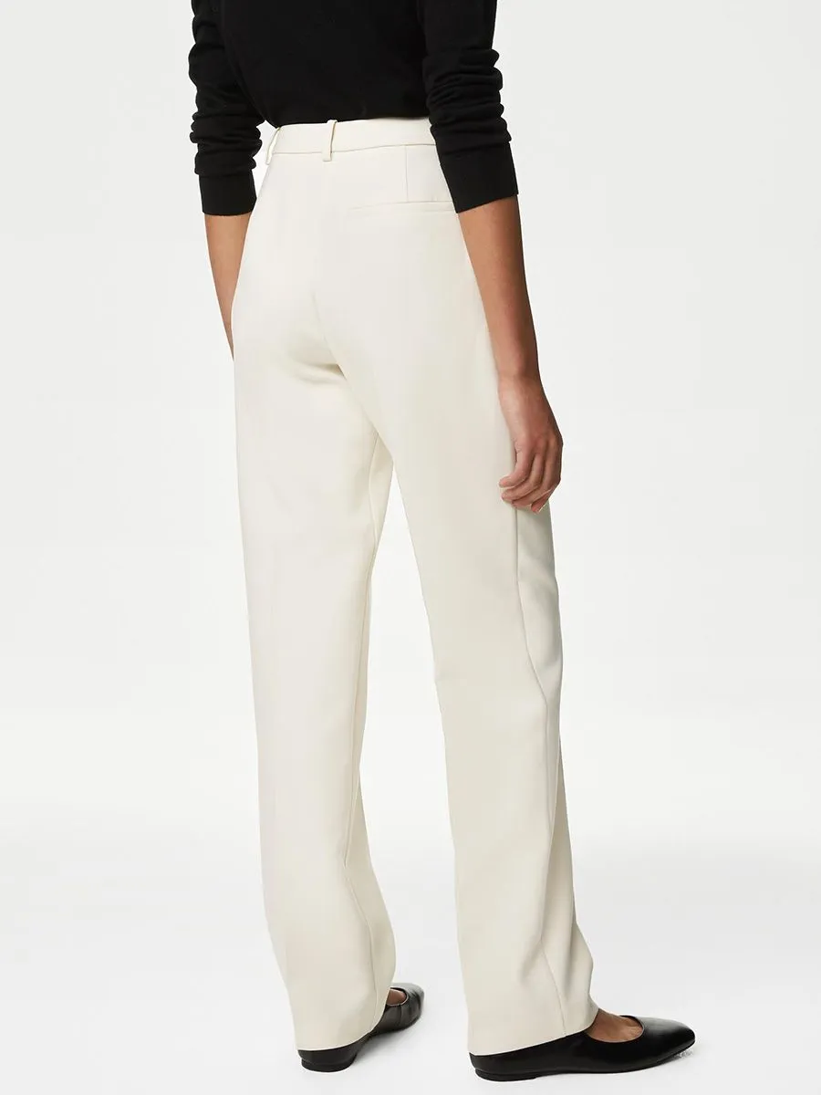 MARKS & SPENCER Women Trousers Straight Leg Ecru