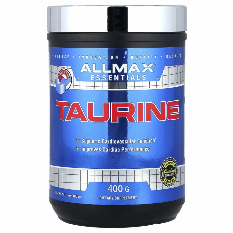 ALLMAX Nutrition, Таурин, без добавок, веганский продукт без глютена, 3000 мг, 400 г (14,11 унций)