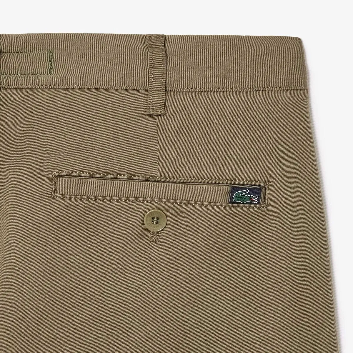 LACOSTE Men’s New Classic Slim Fit Stretch Cotton Trousers Khaki Green