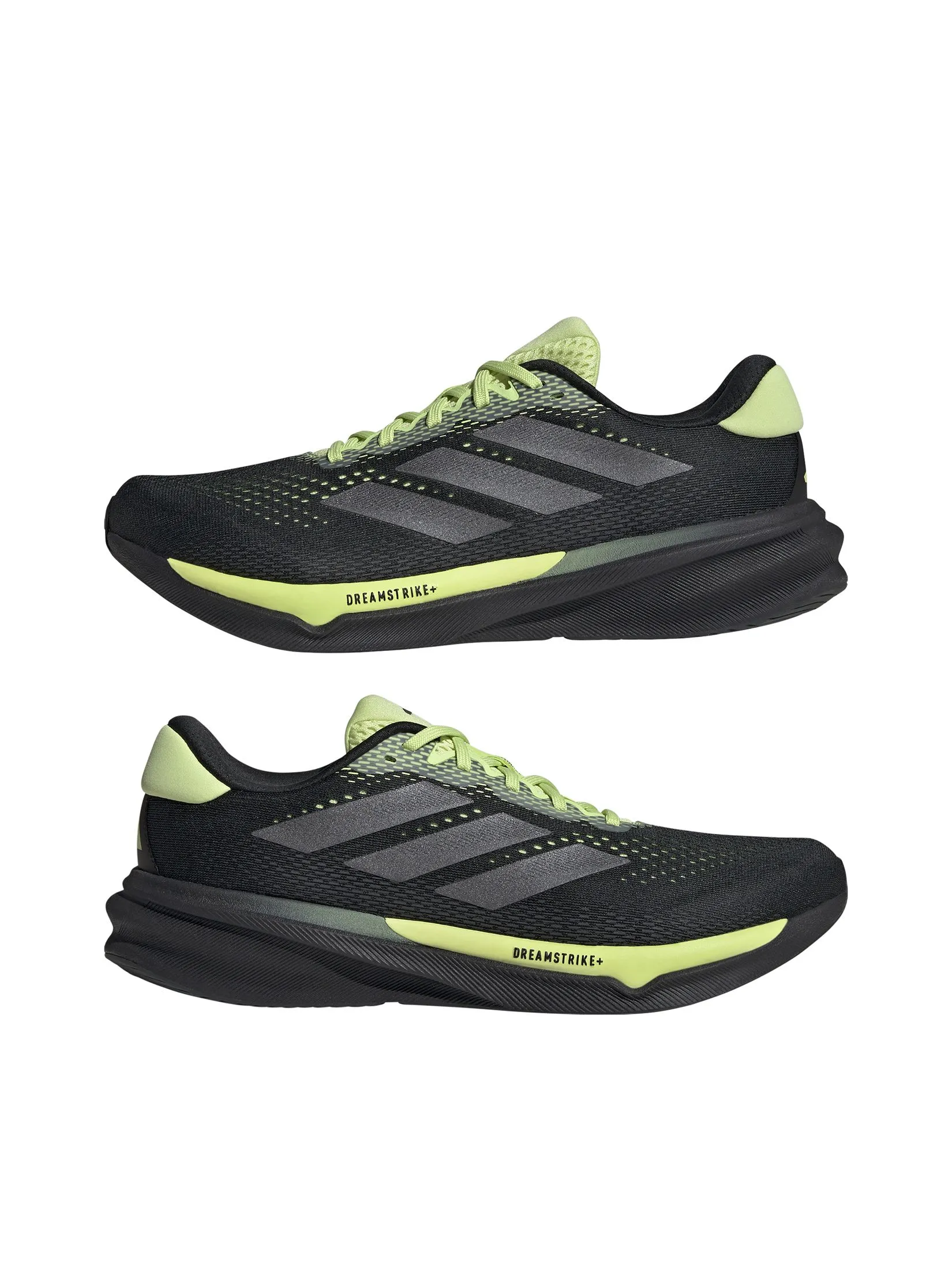 ADIDAS Men Running Shoes Supernova Stride 2 JI1419 Core Black / Iron Met / Pulse Lime