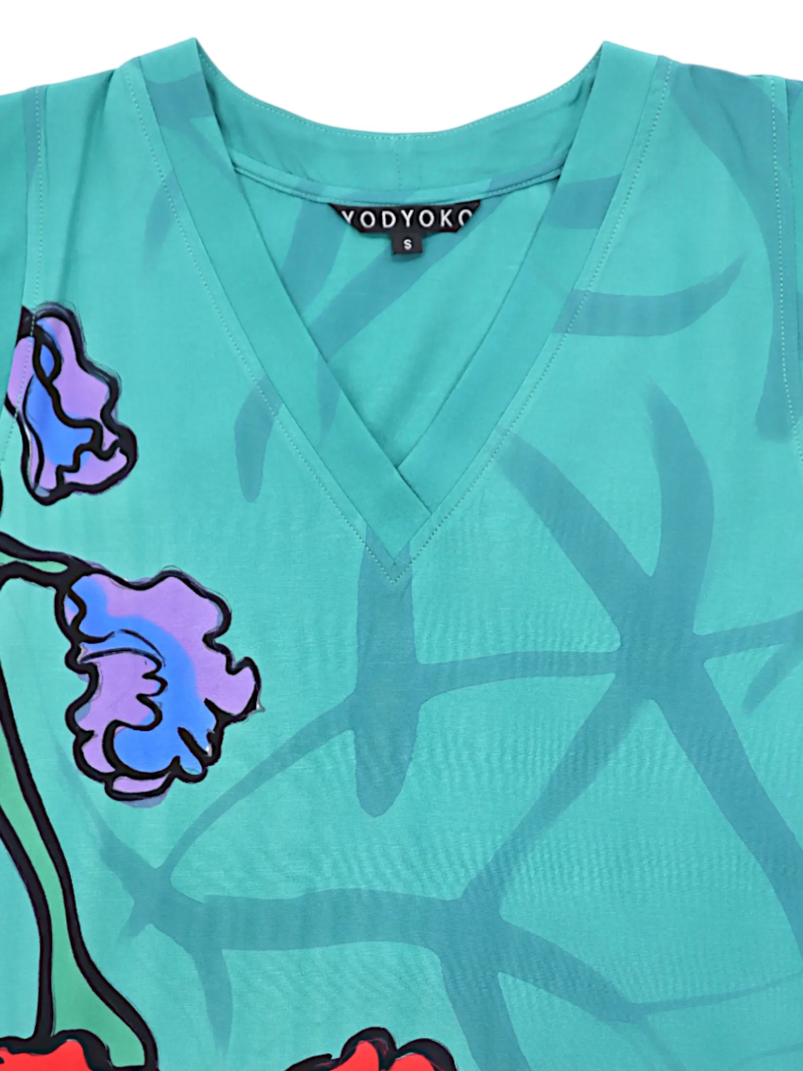 YODYOKO Woman Sleeveless Dress - Green : Swaying in the Gladiolus Garden