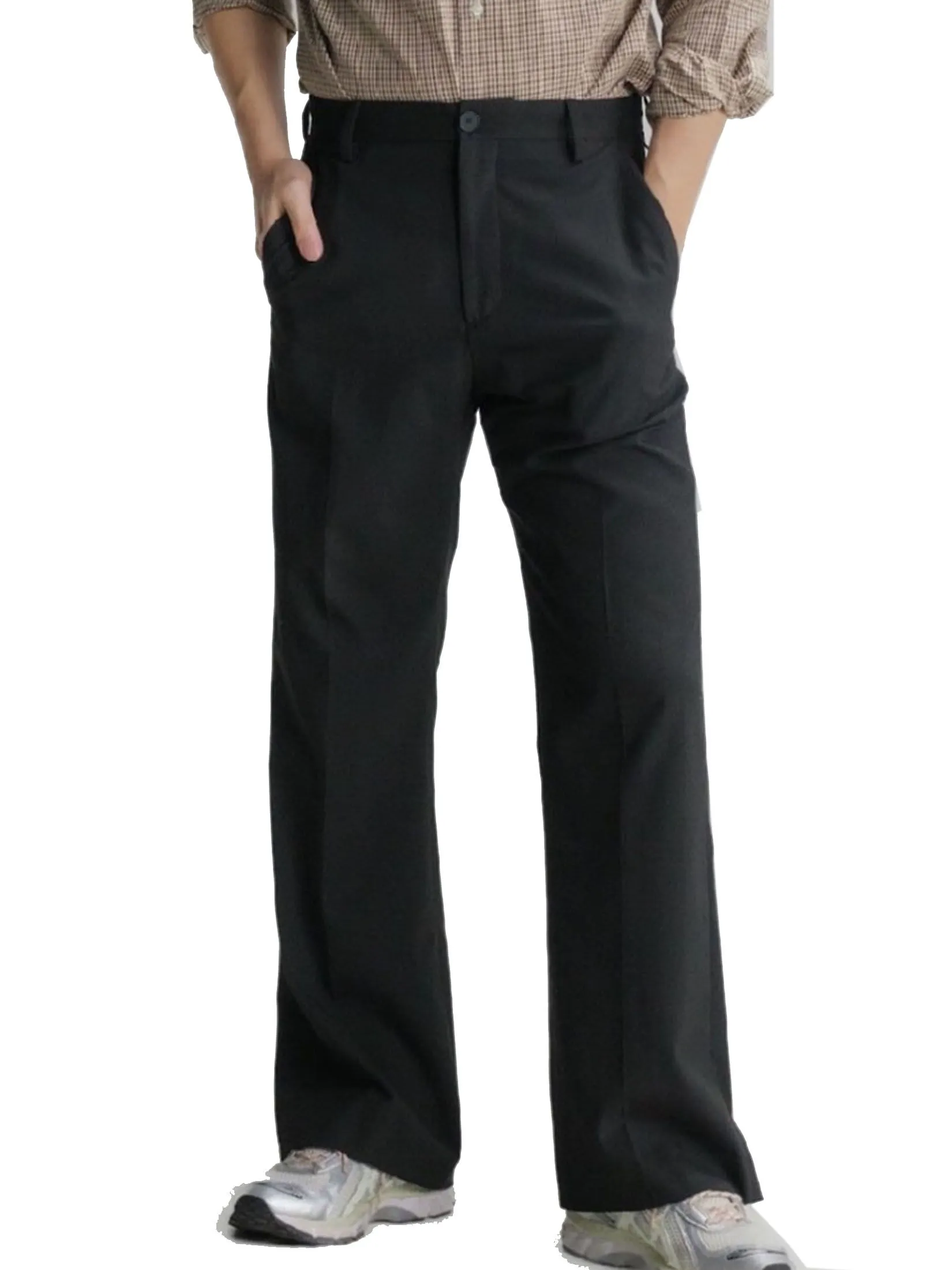 ERA-WON Men Semi Flare pant black