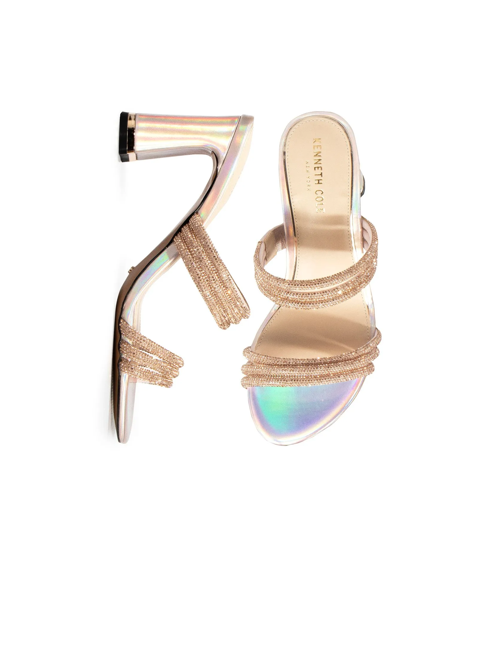 KENNETH COLE WOMEN HEELS AMELIA FLARE JEWEL / WHITE