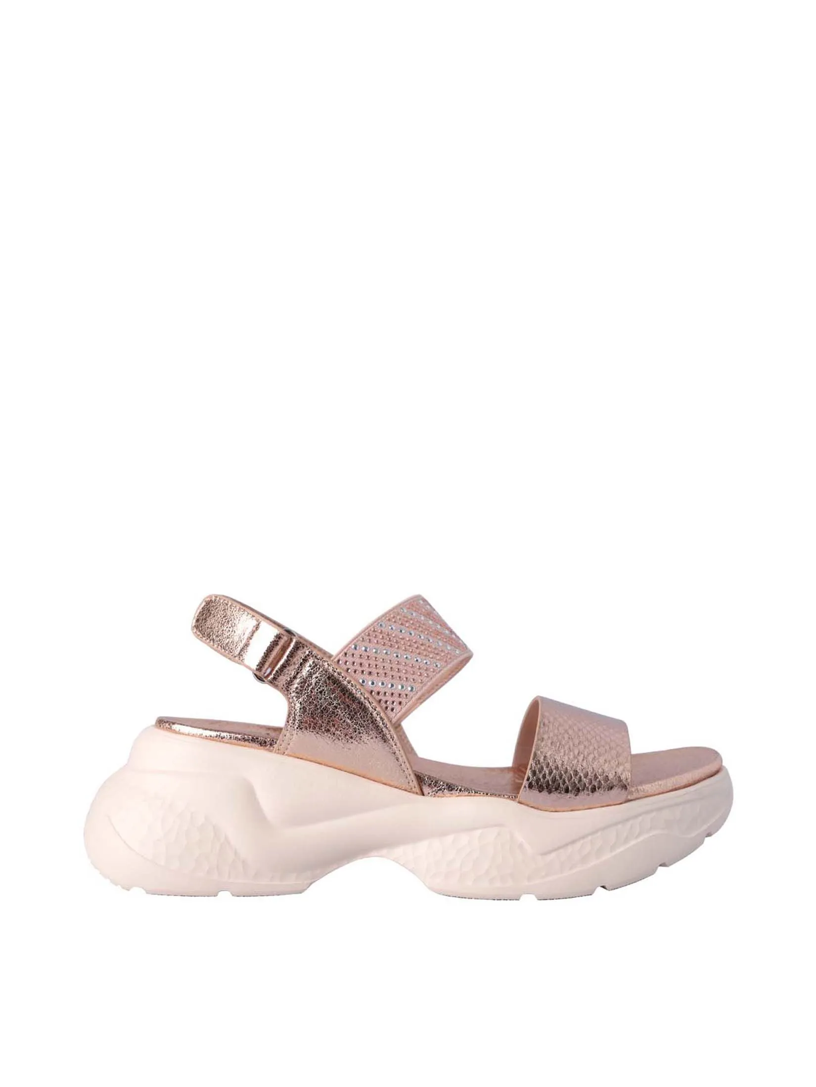 VILLAINS SF GLASSY Women's Platform Heeled Sandals ROSE GOLD