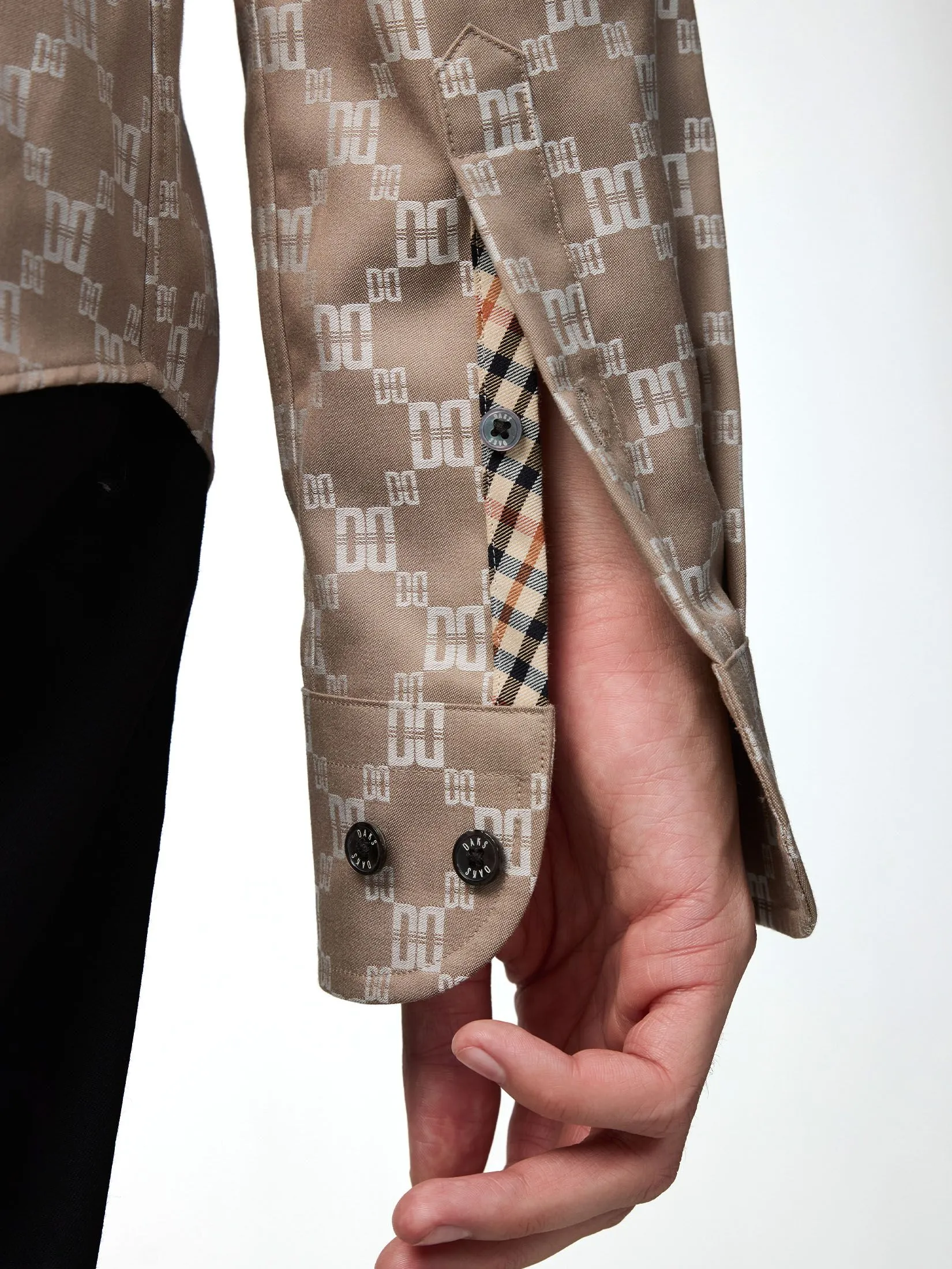 DAKS MEN Long Sleeve Shirt Smart Fit Khaki