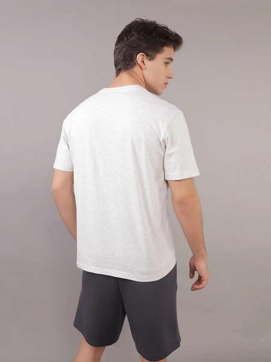 AMERICAN EAGLE MEN G SS 1 SET IN TEE- PC DYE + SERIOUSLY SOFT WASH 092 LIGHT HEATHER GRAY