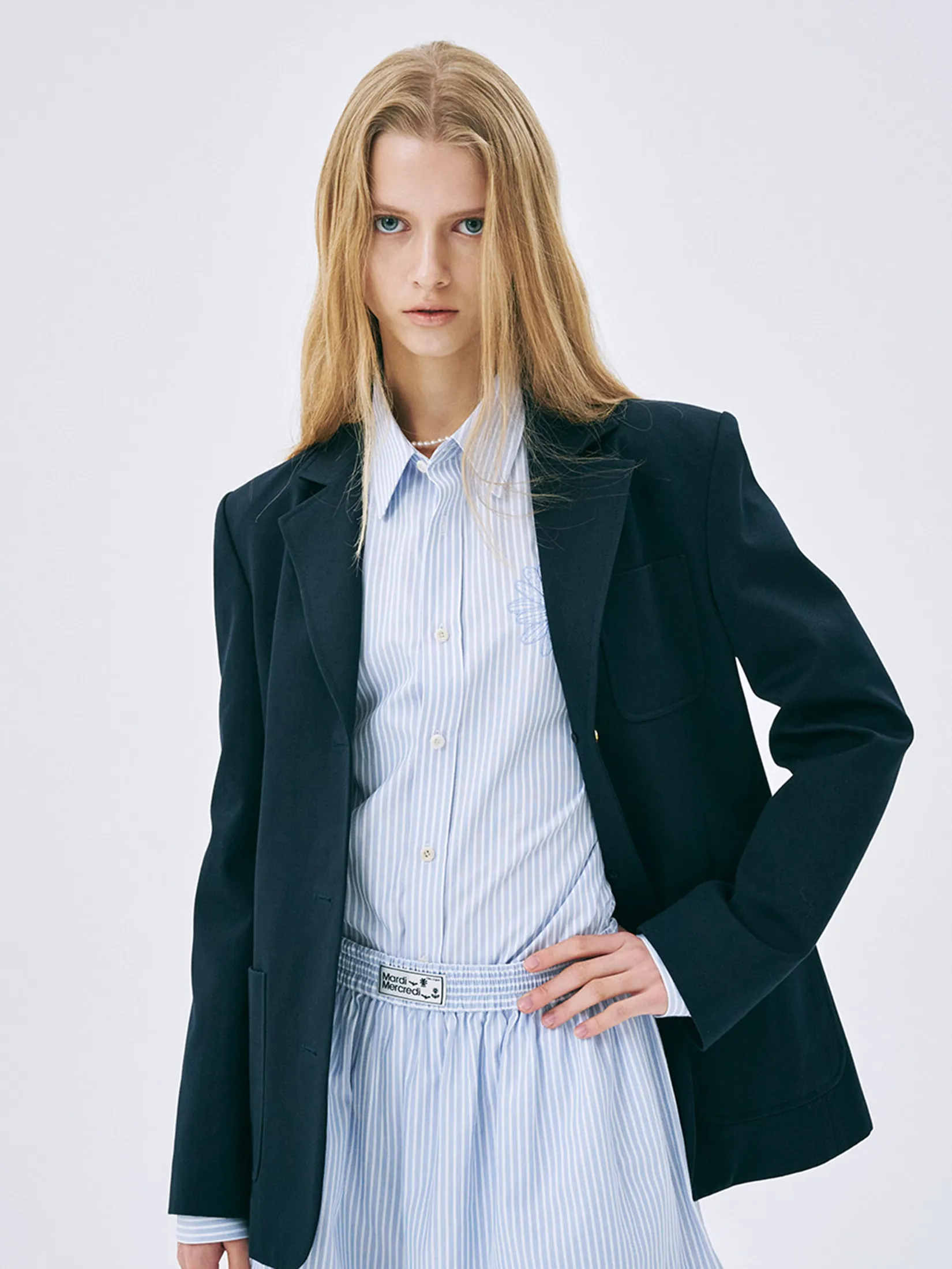 MARDI MERCREDI Classic Single Jacket Navy