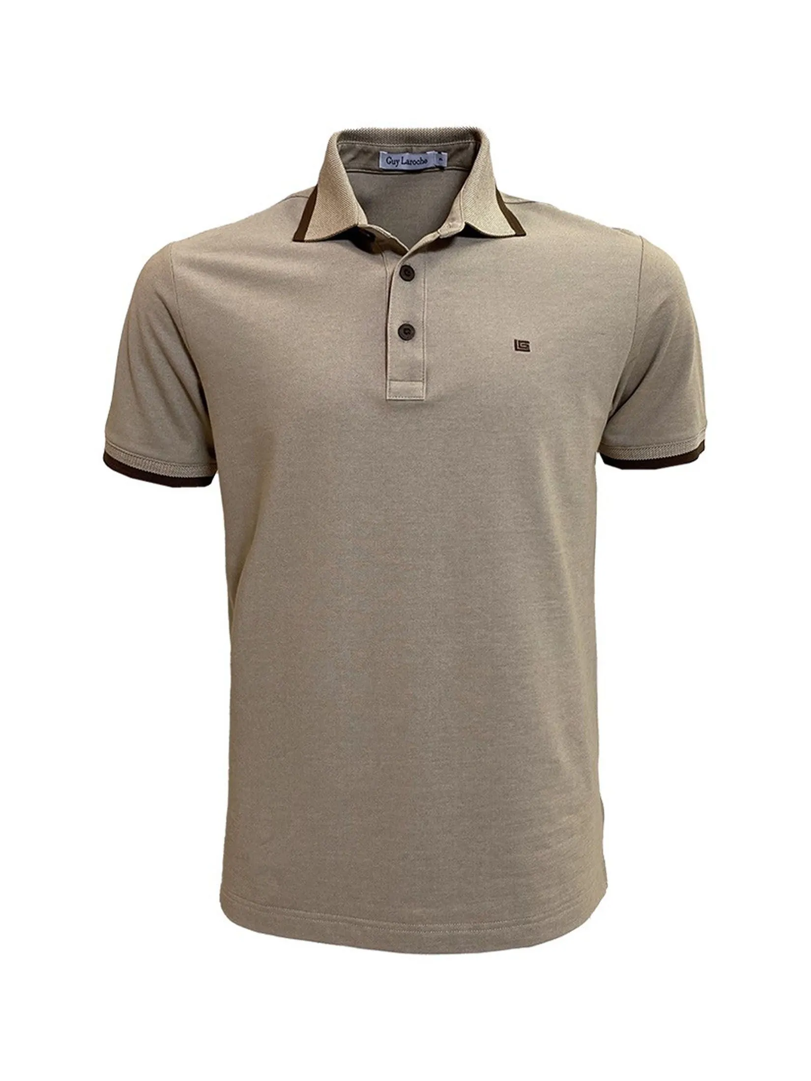 GUY LAROCHE MENWEAR Men's Polo Shirt BKL6300A5BE - Beige Size - XL