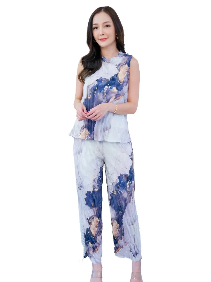 JOON Simply Pleat  Women Set  - Blue Sapphires - Dark Navy