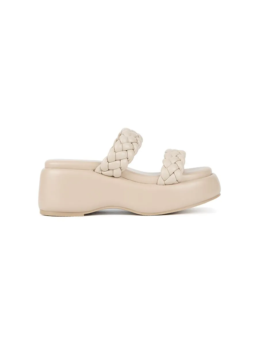 SHU WOMEN  BEDDY 2.5" WOVEN WEDGES - NUDE