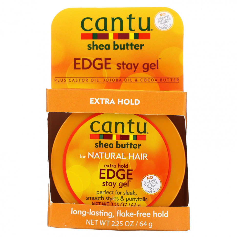 Cantu, Масло ши для натуральных волос, гель Extra Hold Edge Stay, 2,25 унции (64 г)