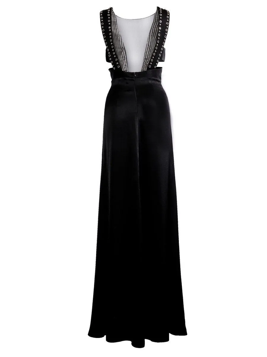SENADA WOMEN STUDDED BLACK MAXI DRESS