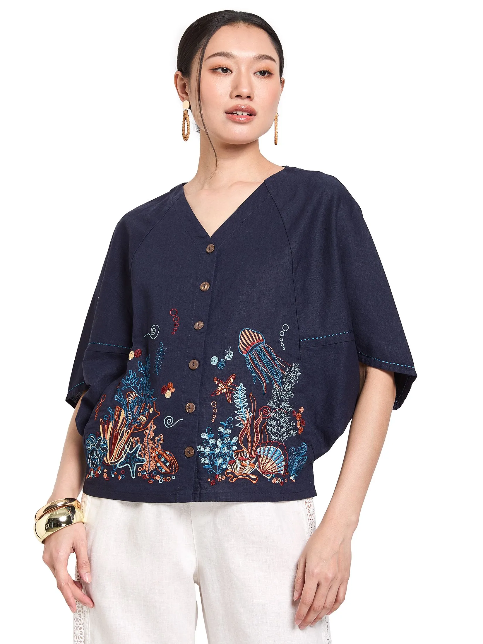 JOURNAL Women Blouse Short Sleeves
