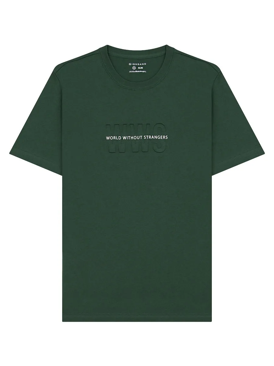 GIORDANO Men's Jersey Printed Tee (WWS) Sycamore green
