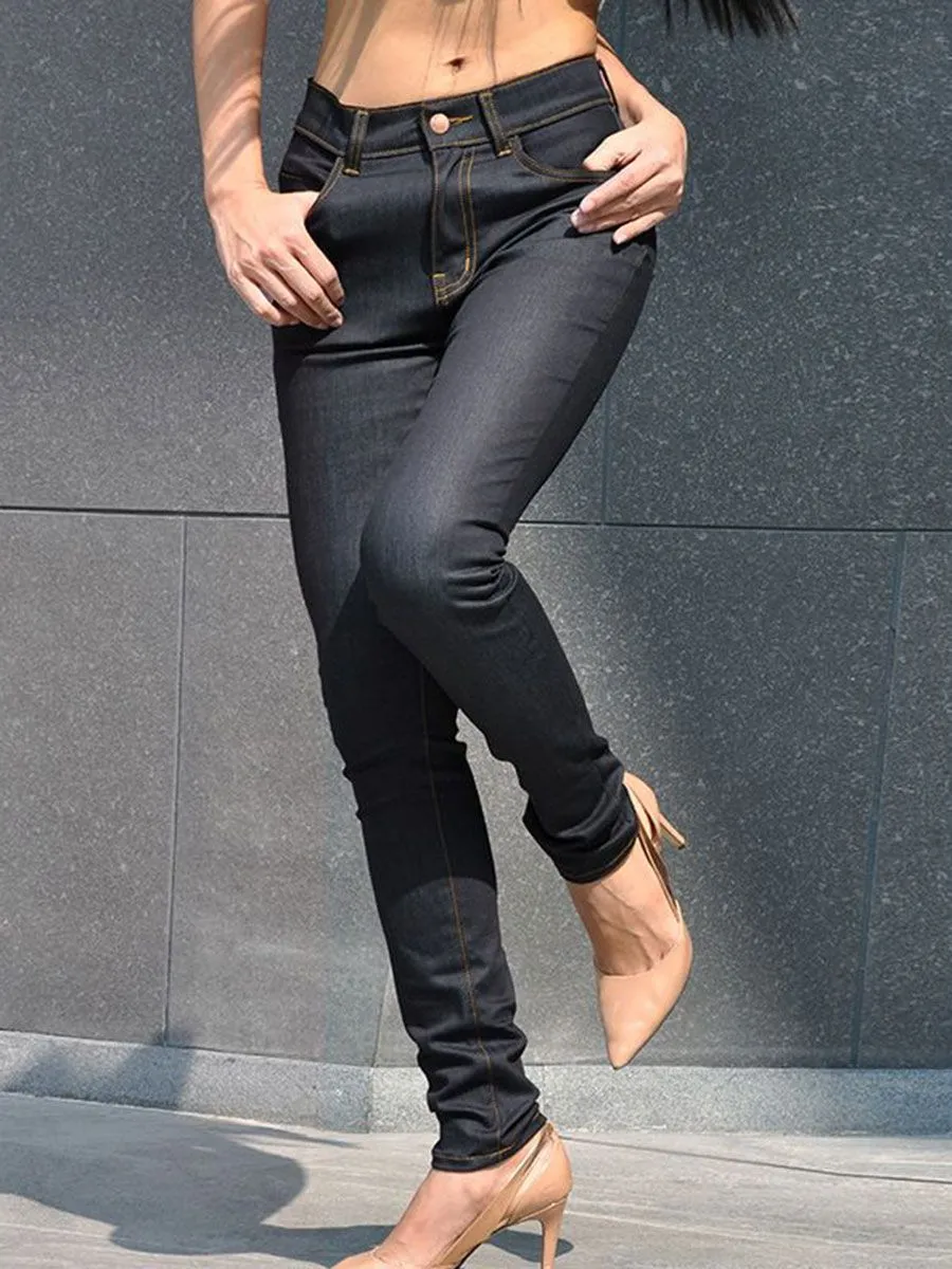 SIMPLE&RAW Lady High Rise Jeans Js902-H-26 Blue