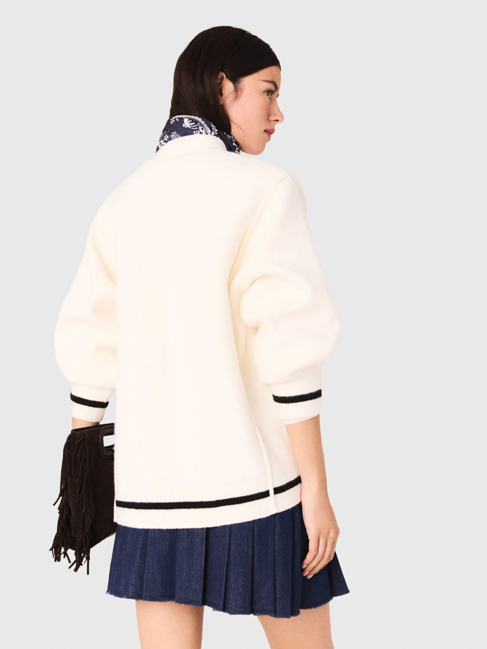 MAJE Women Long Cardigan With Embroidery