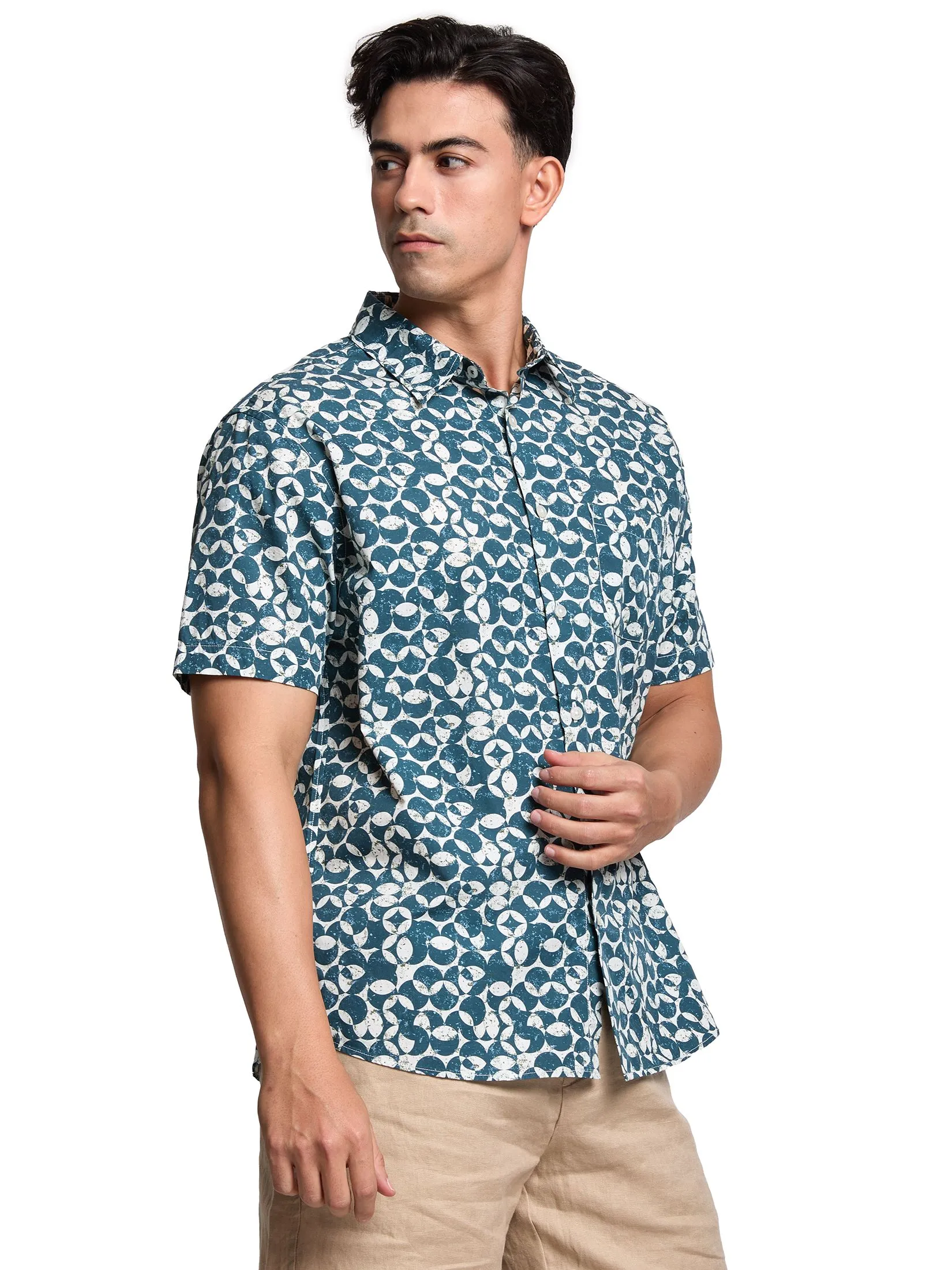 ALUMNUS Men Shirt Short Sleeves 2506SSSL21 Dark Green