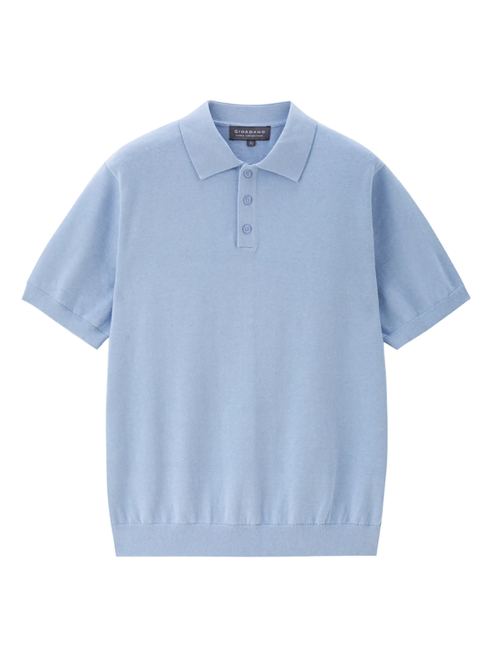 GIORDANO Men's Online Exclusive Soft Knit Polo Pullover Sweater (Korea) Sky blue