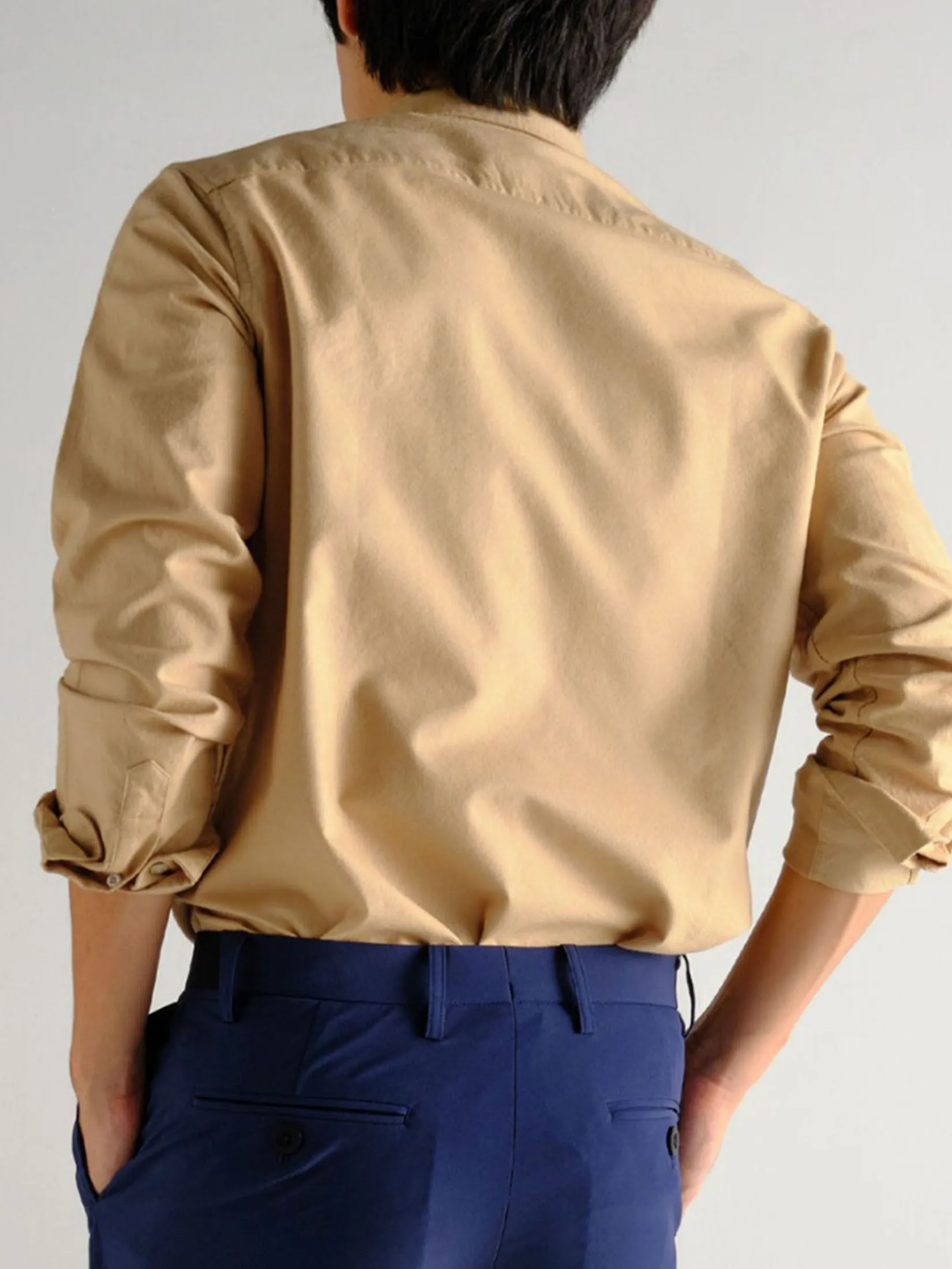 ERA-WON MEN'S DRESS SHIRT OXFORD REGULAR FIT BROWN