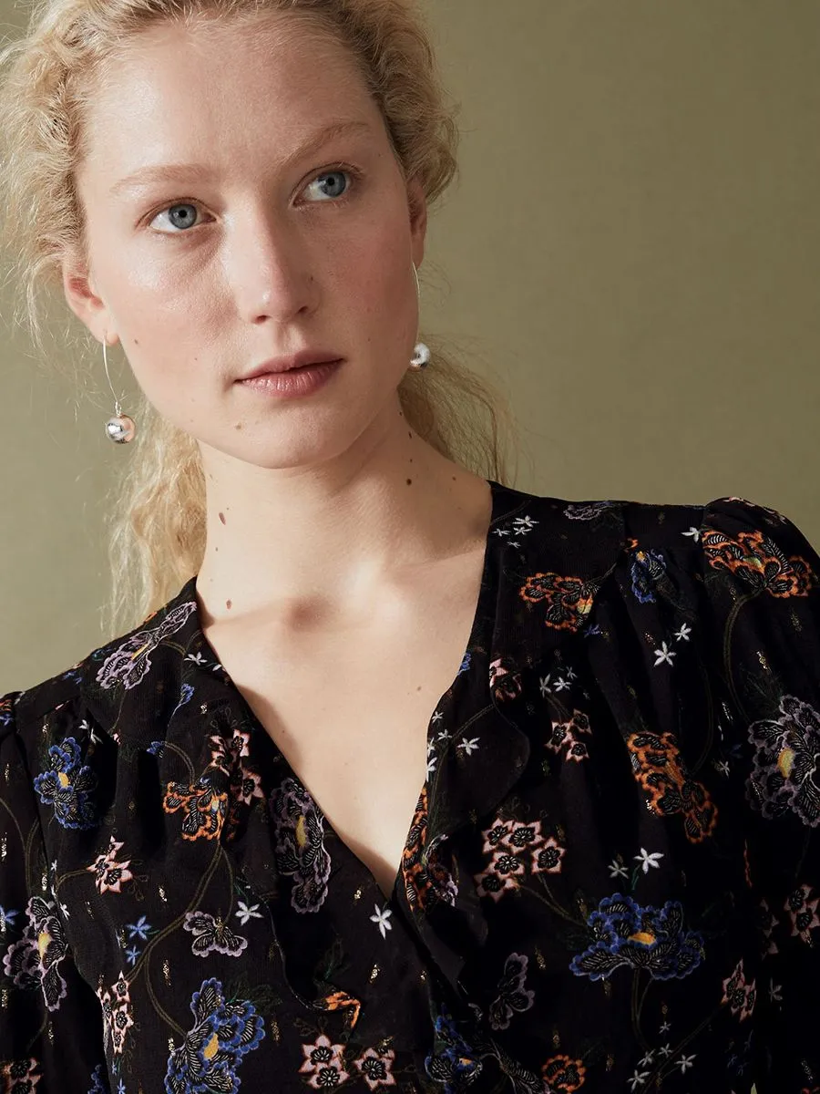 MARKS & SPENCER Floral V-Neck Frill Detail Midi Wrap Dress T533524UY4