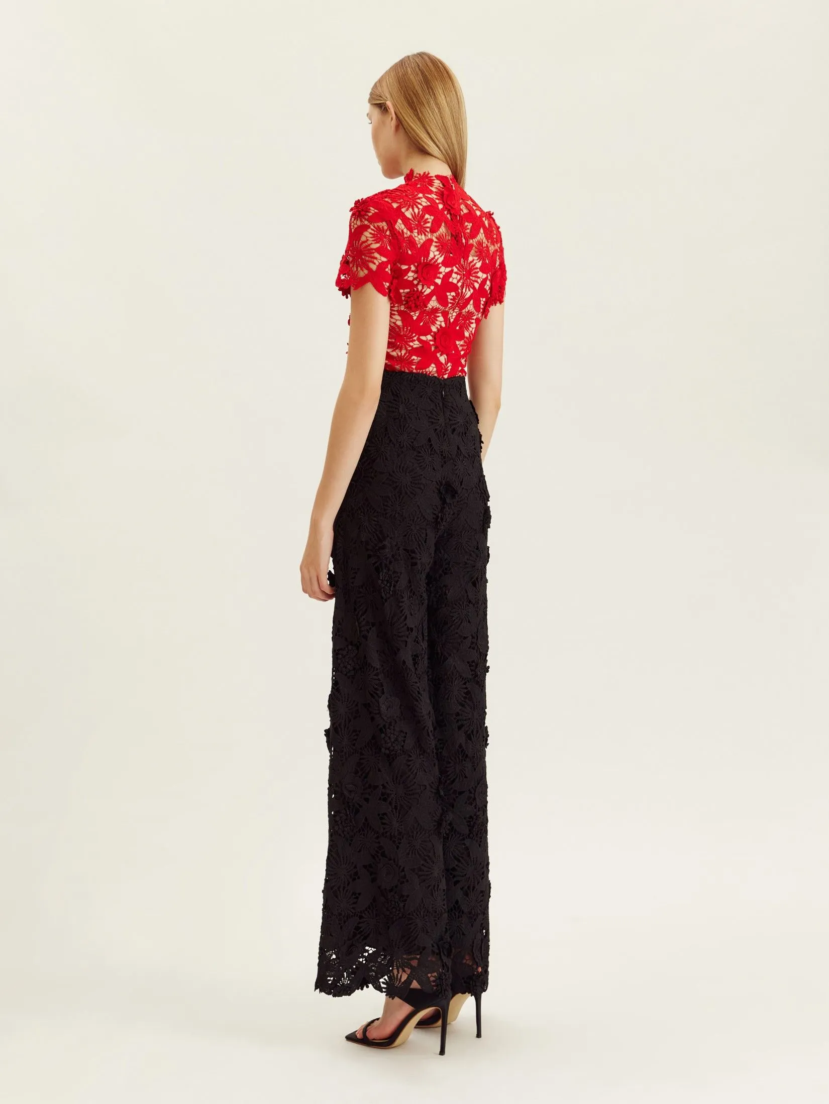 ASAVA ( AW24 )Daniella Floral-lace Women Culotte Pants Black