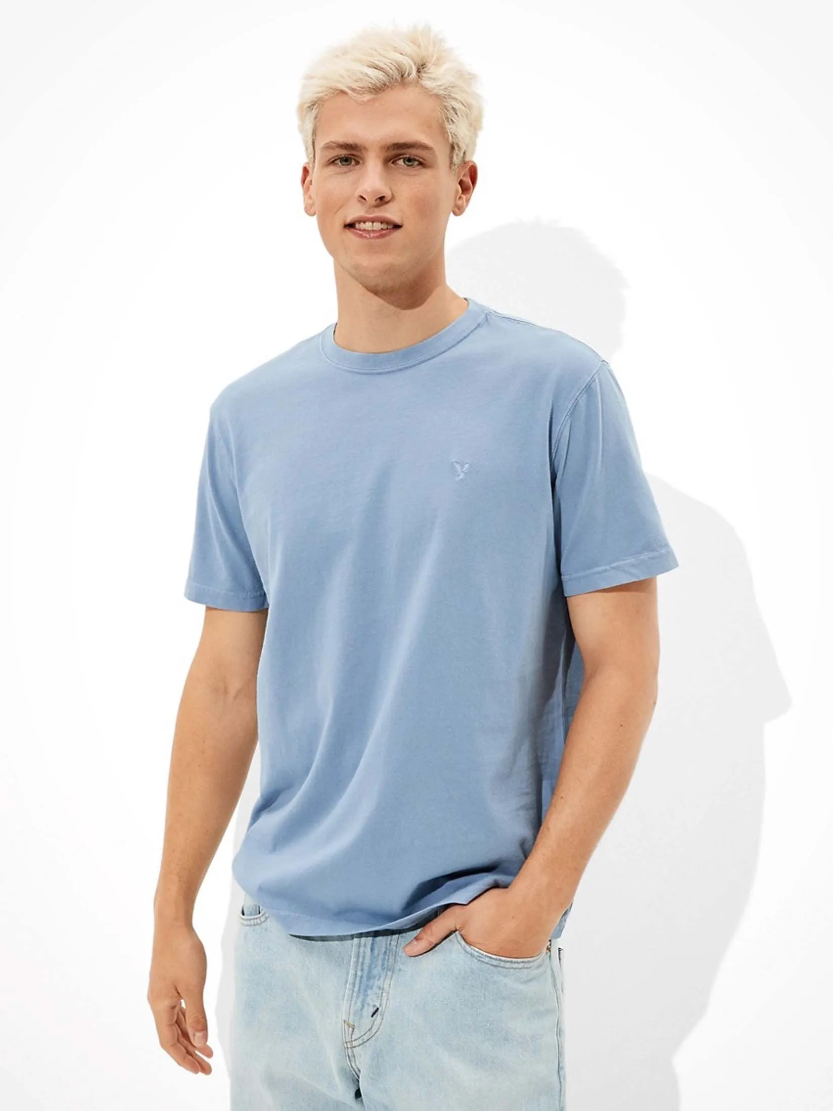 AMERICAN EAGLE MEN SS TSHIRT RGD NEW EAGLE 409 BLUE MIST