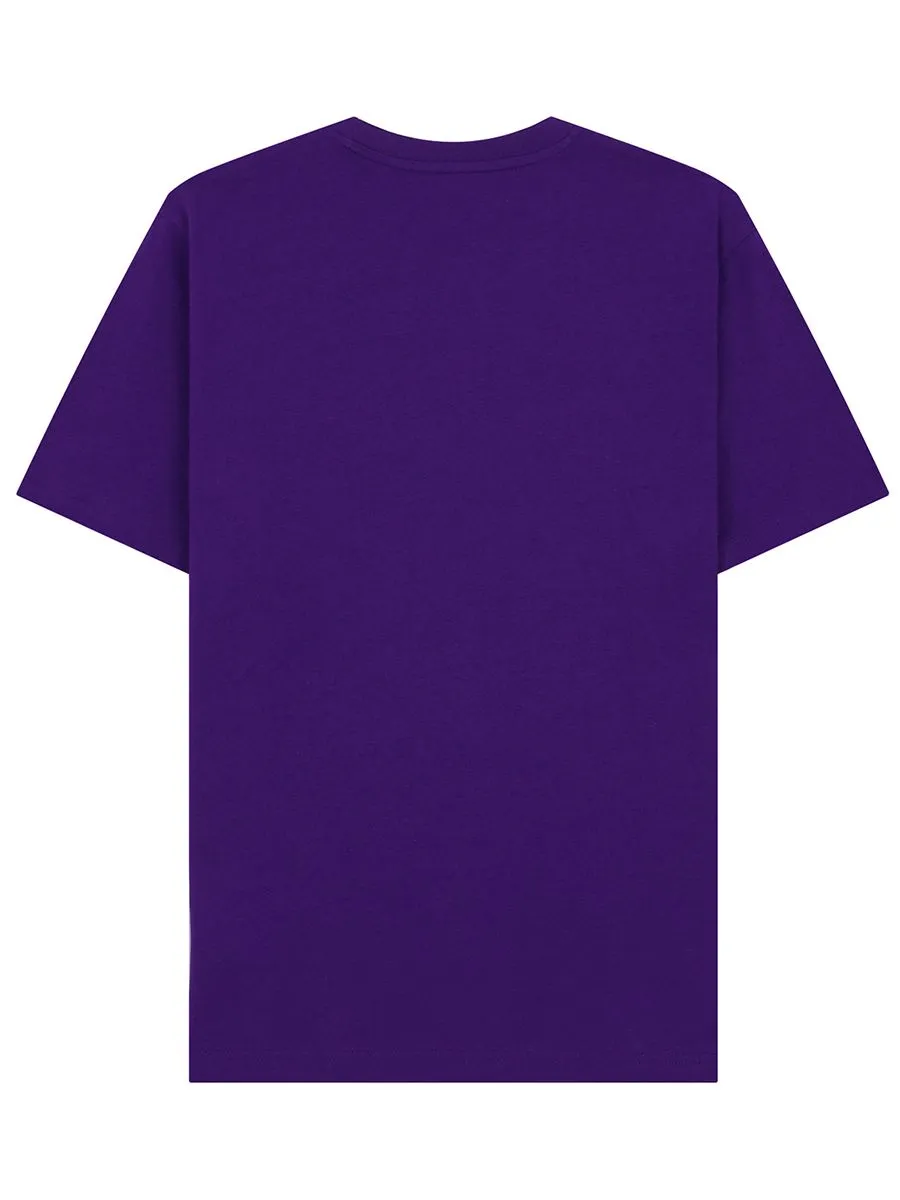 GIORDANO Men's Slim Fit Embroidery Tee (Classic Man) Plum purple