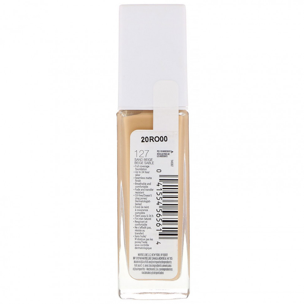Maybelline, Super Stay, Full Coverage Foundation, 127 Sandy Beige, 1 fl oz (30 ml)