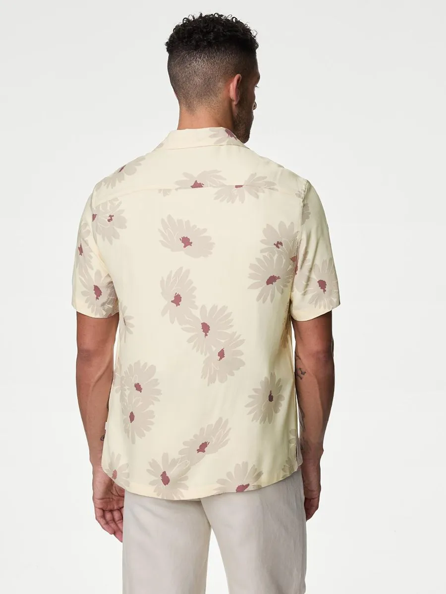 MARKS & SPENCER Men Shirt Easy Iron Floral Print NB_Ecru Mix