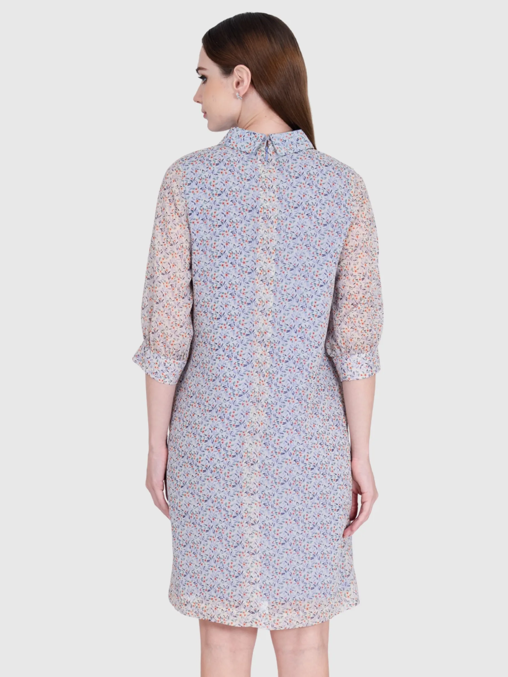 VERONIQA Women Dress Long Sleeves Chiffon Angora Violet