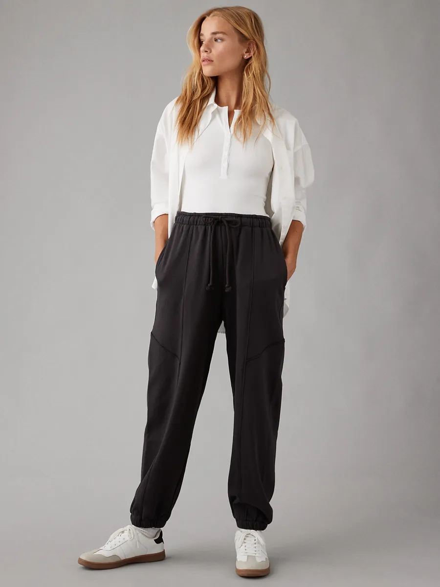 AMERICAN EAGLE WOMEN 5099 CARGO BAGGY JOGGER 008 CHARCOAL Size - M