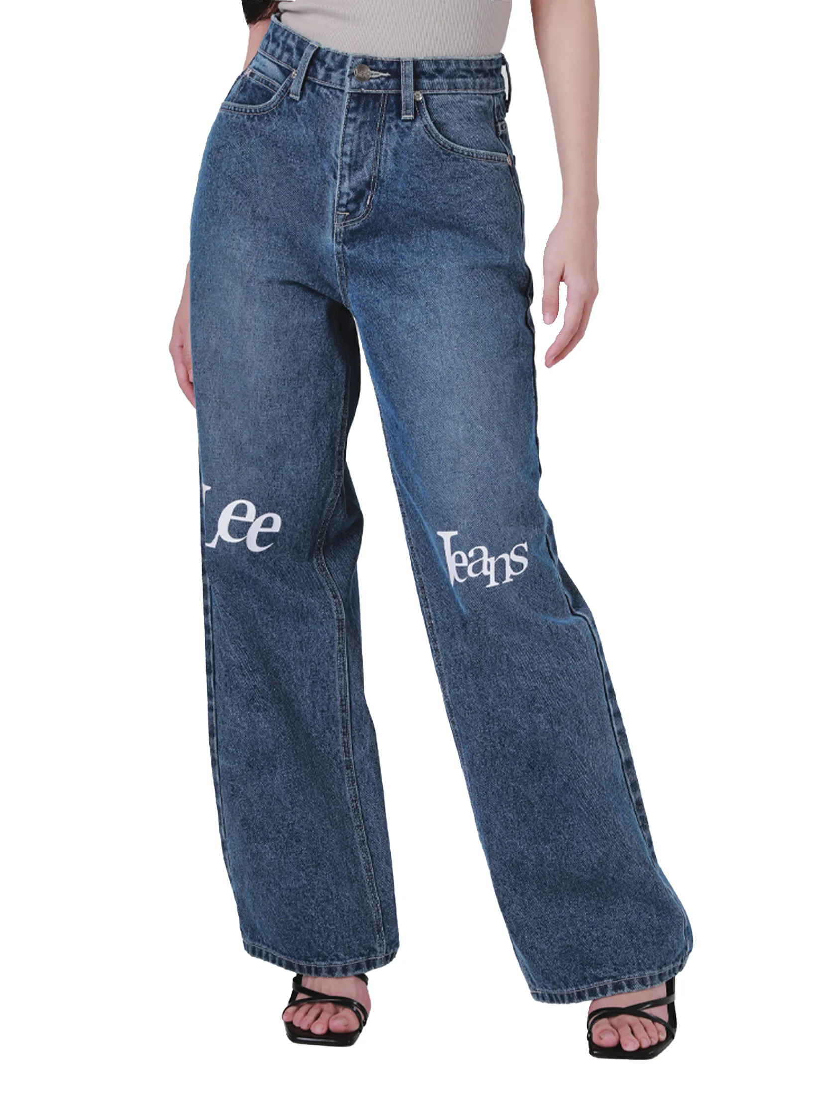 LEE Women s Jeans Lee Pink Collection Mid Relaxed Fit Mid Indigo