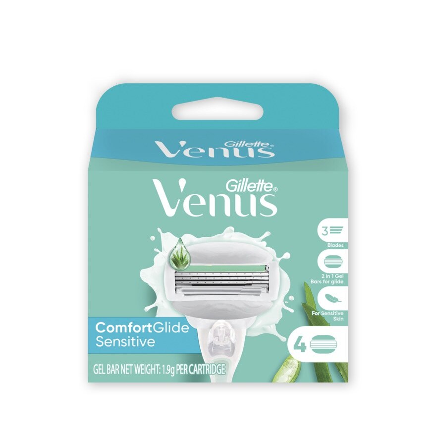 Gillette Venus Comfort Glide Sensitive Blades 4'S - Green
