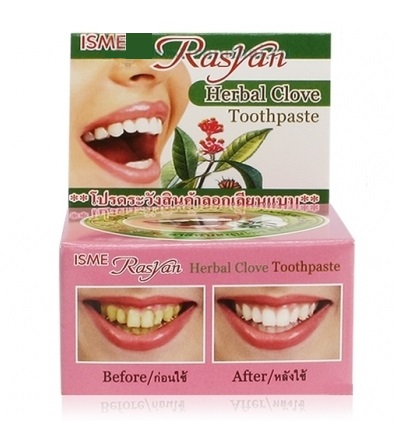 Круглая розовая Зубная паста RasYan с гвоздикой Isme 25 гр