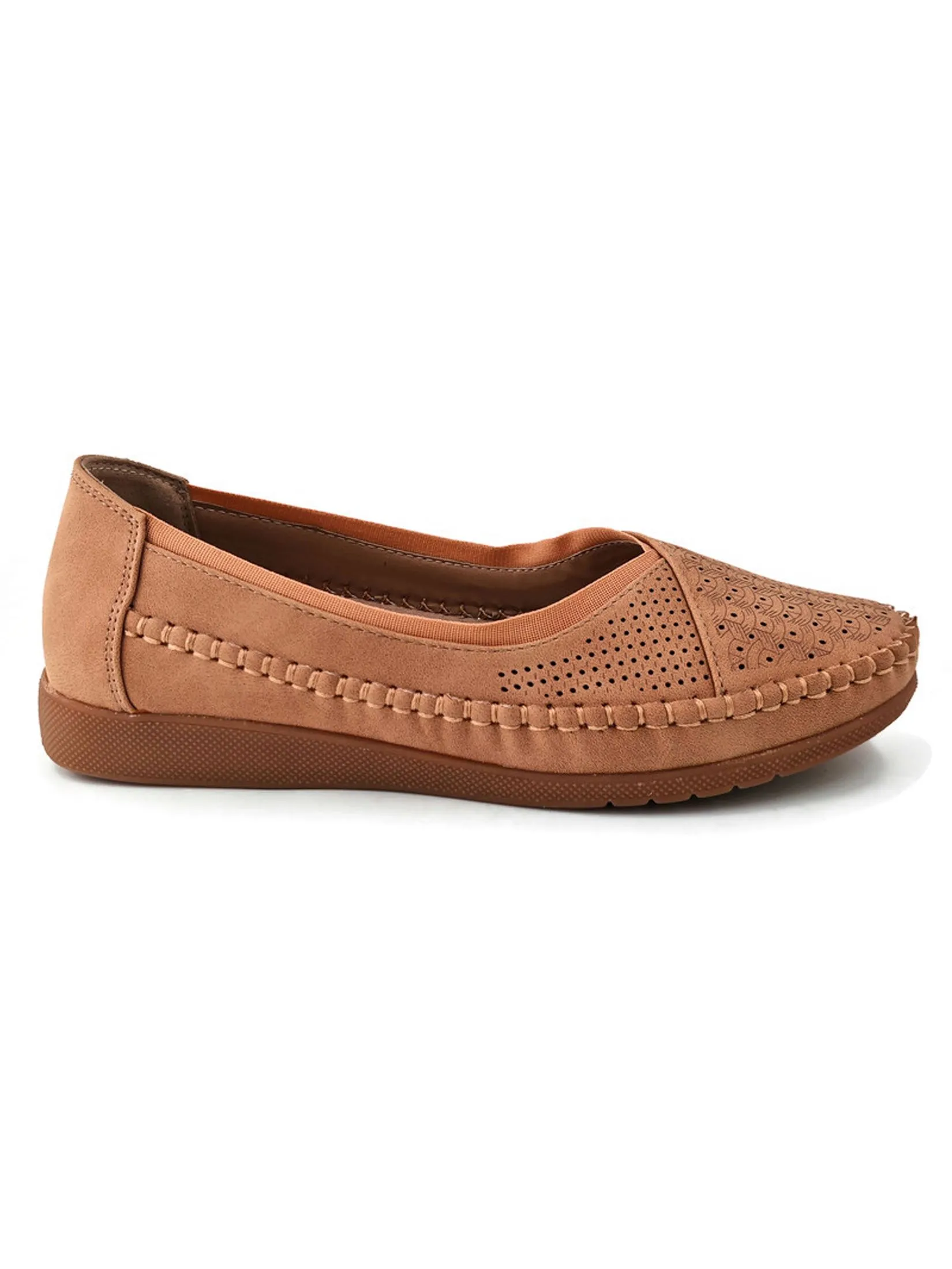 KLIN Woman Moccasin Slip-On Style Tan
