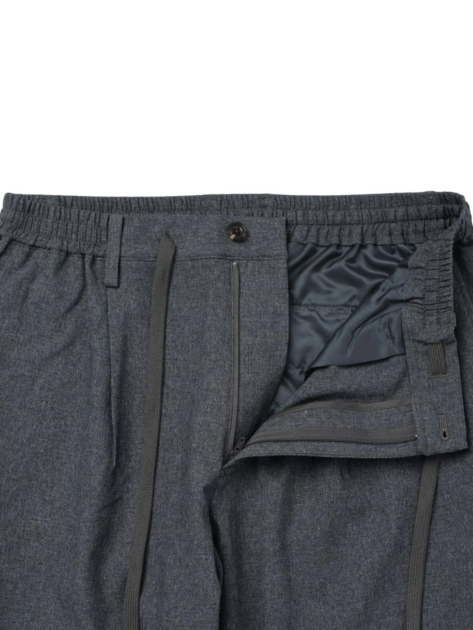 TAKEO KIKUCHI MEN GREY MELANGE DOTAIR WIDE HEM EASY PANTS
