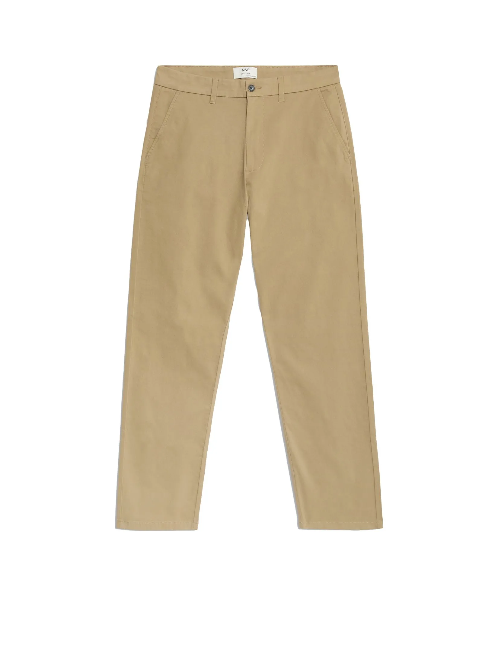 MARKS & SPENCER Men Chinos Loose Fit Stretch Neutral Brown