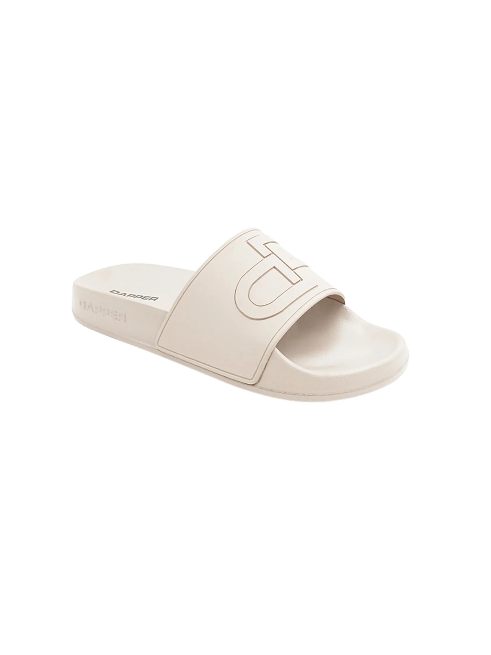DAPPER DAPPER DP Icon Embossed Pool Slide Sandals Ivory