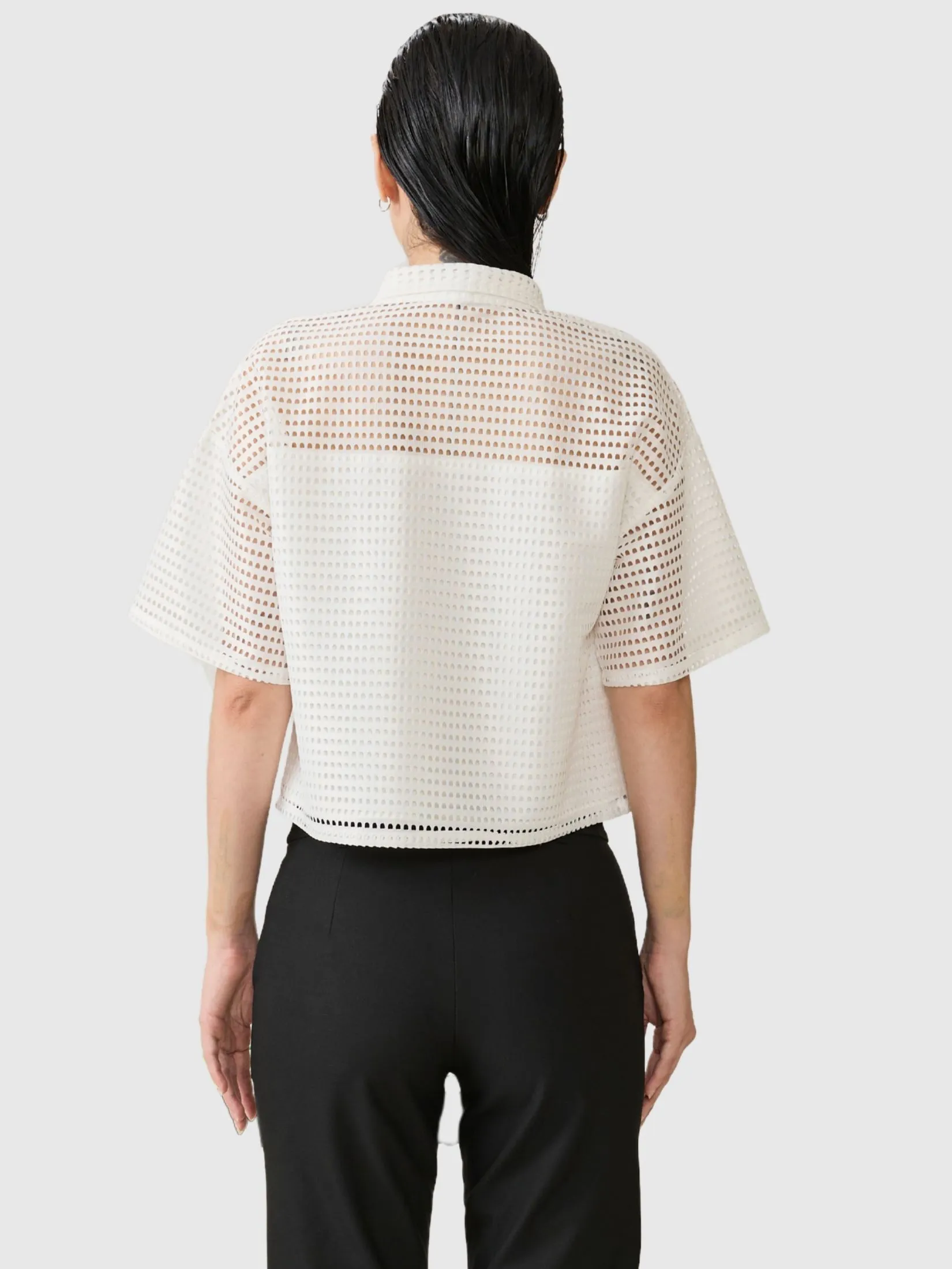 AMILA Women Shirt Short Sleeves Como Fancy Off White