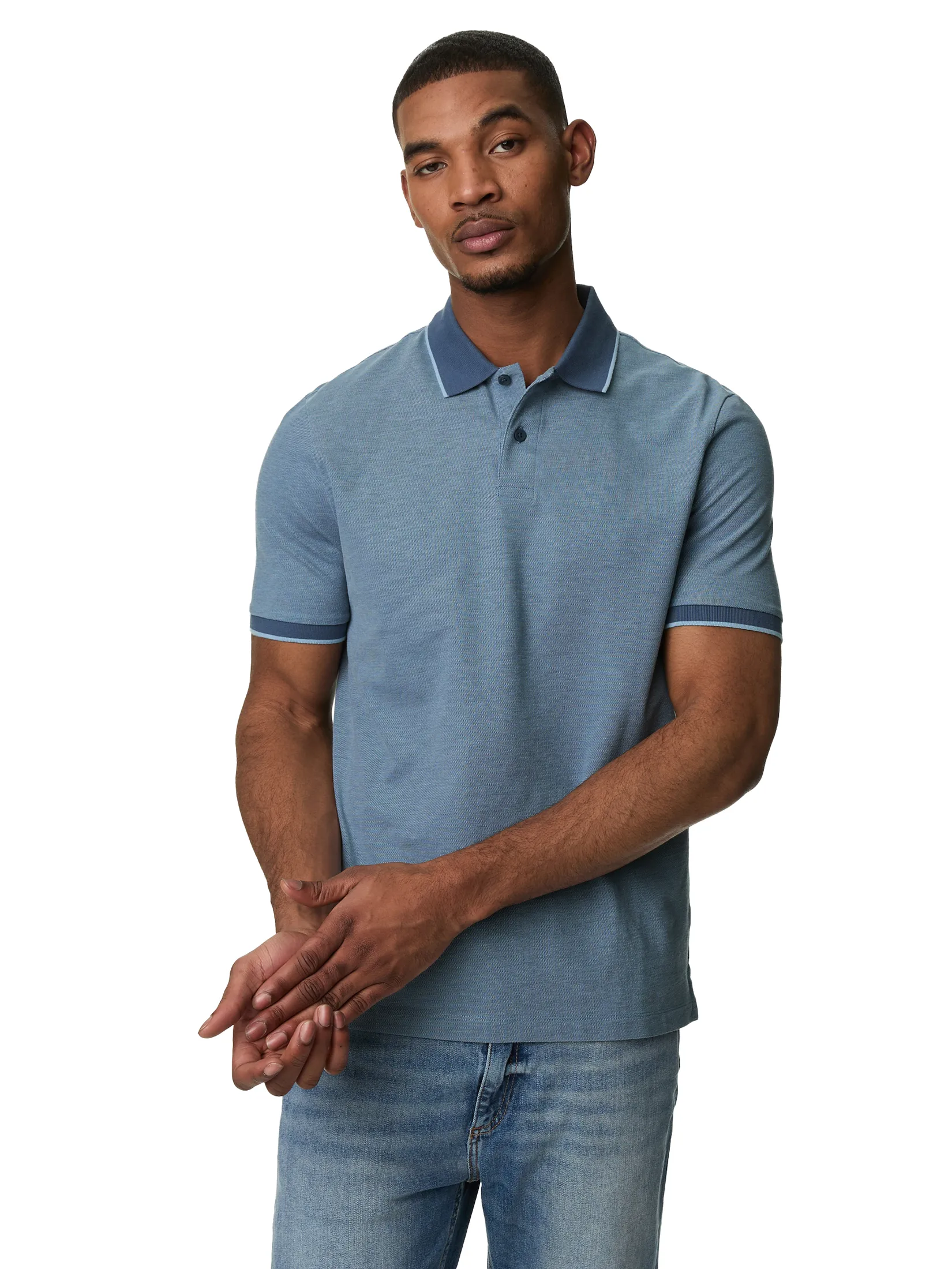 MARKS & SPENCER Men Shirt Pure Cotton Tipped Pique