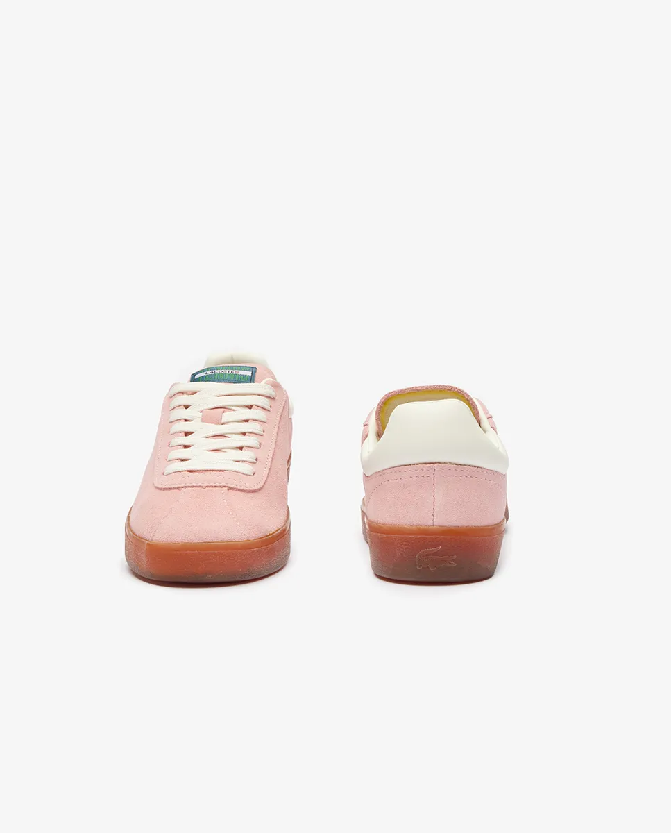 LACOSTE Women’s Baseshot Suede Trainers Pink