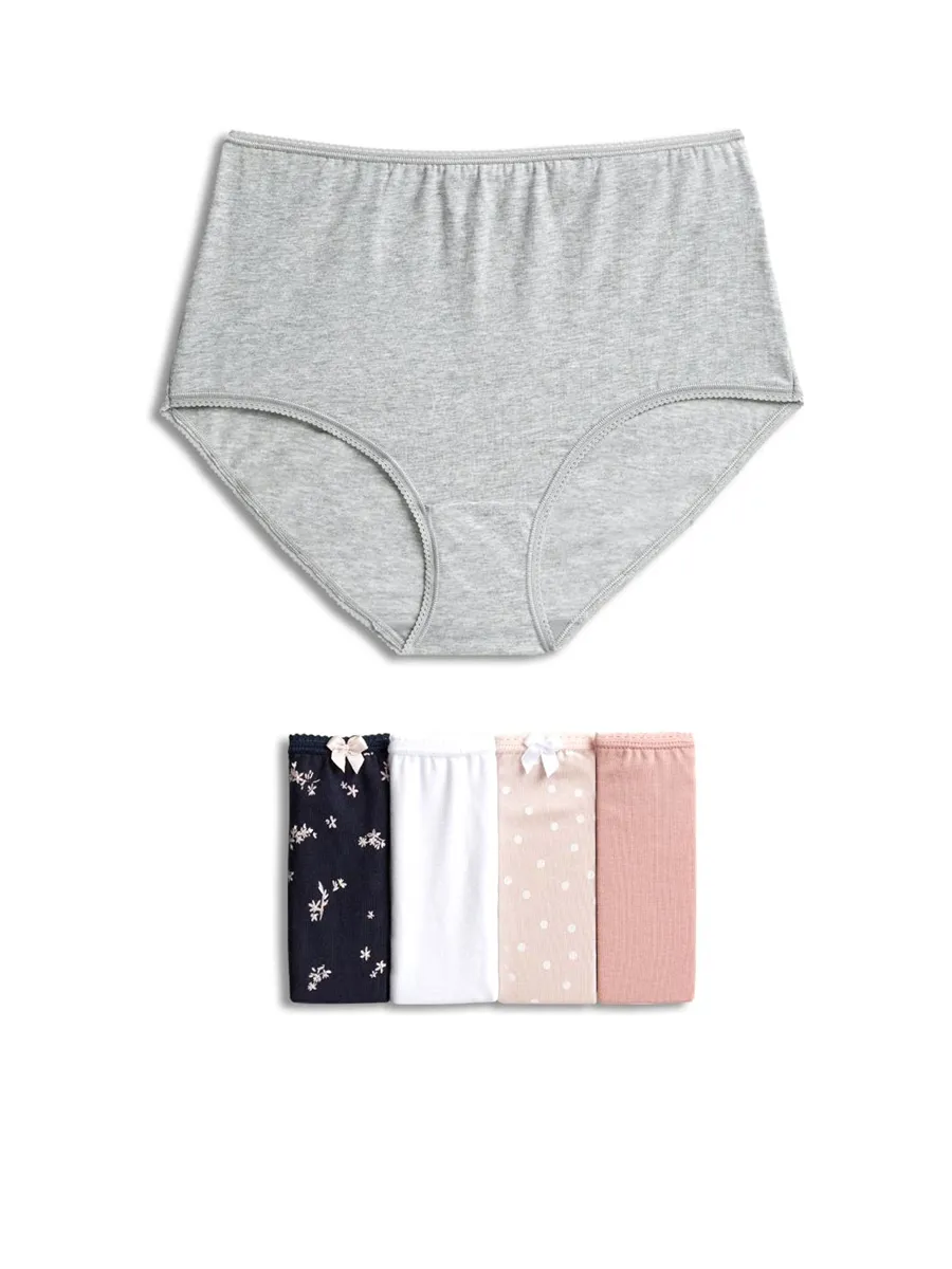 MARKS & SPENCER Women Full Briefs Cotton Rich Lycra 5pk Multi-Color