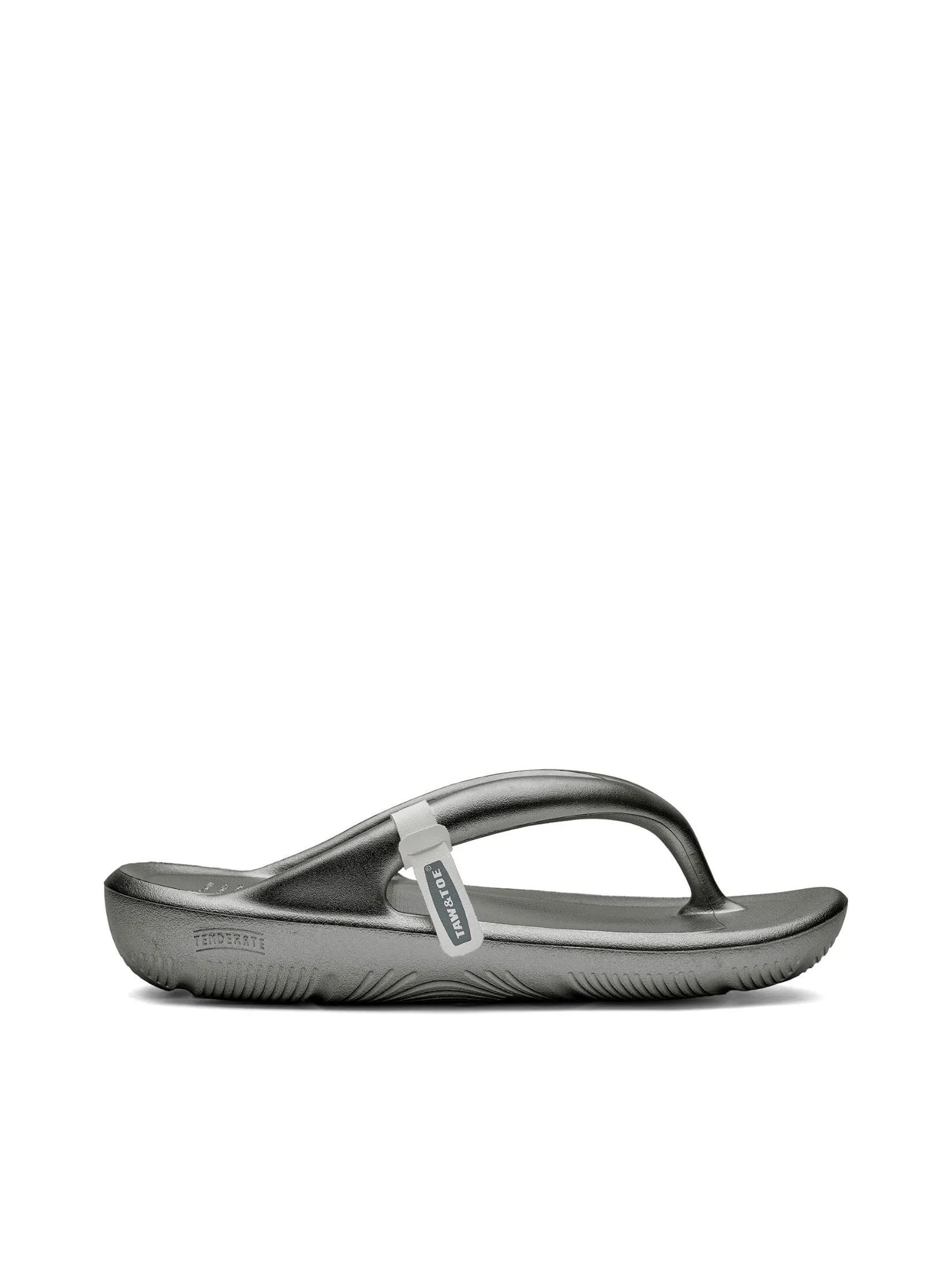 TAW&TOE Unisex Sandals Zerovity Flip Flop OG Metal Silver
