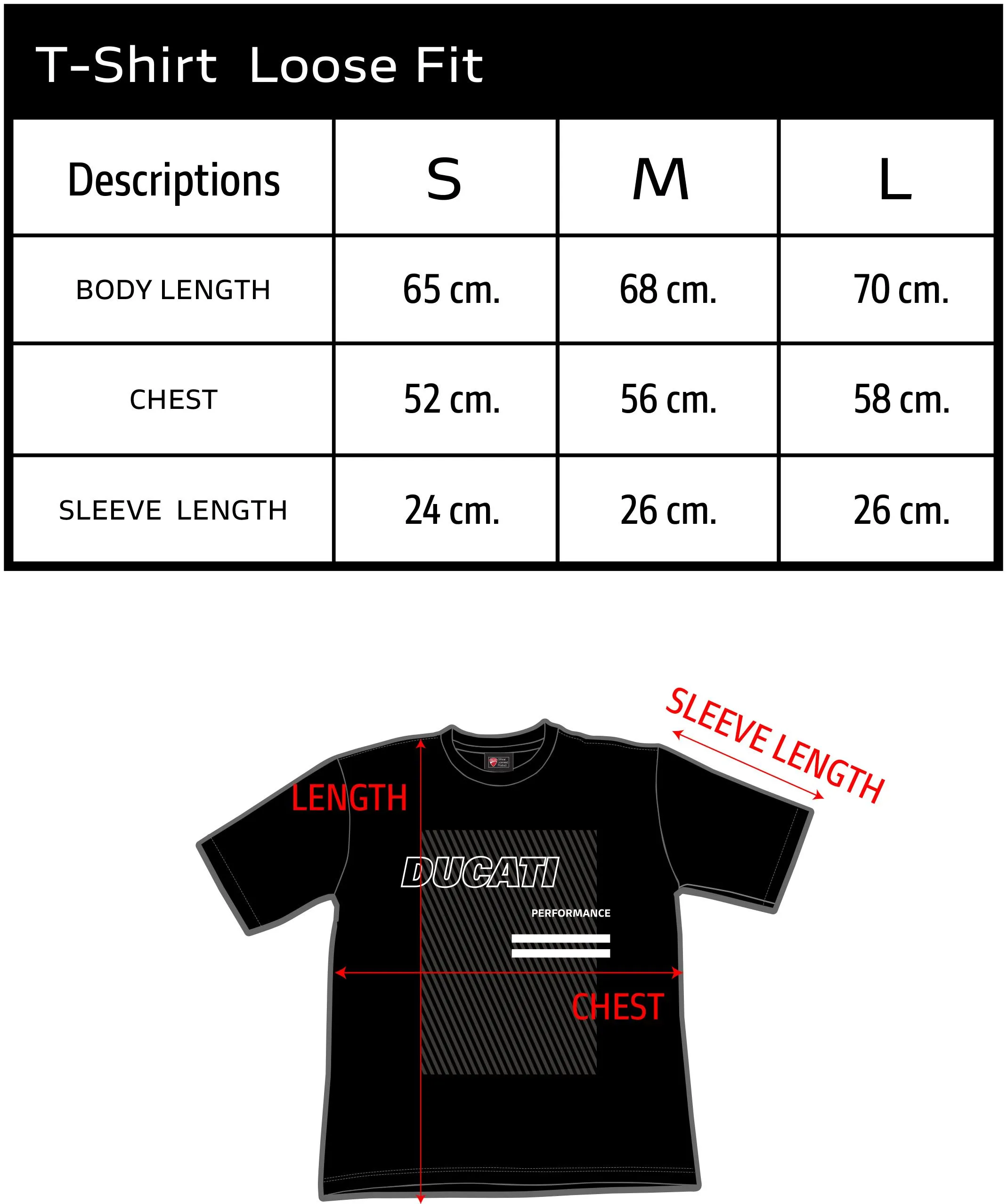 DUCATI RED T-shirt Loose Fit for men DCT52 063