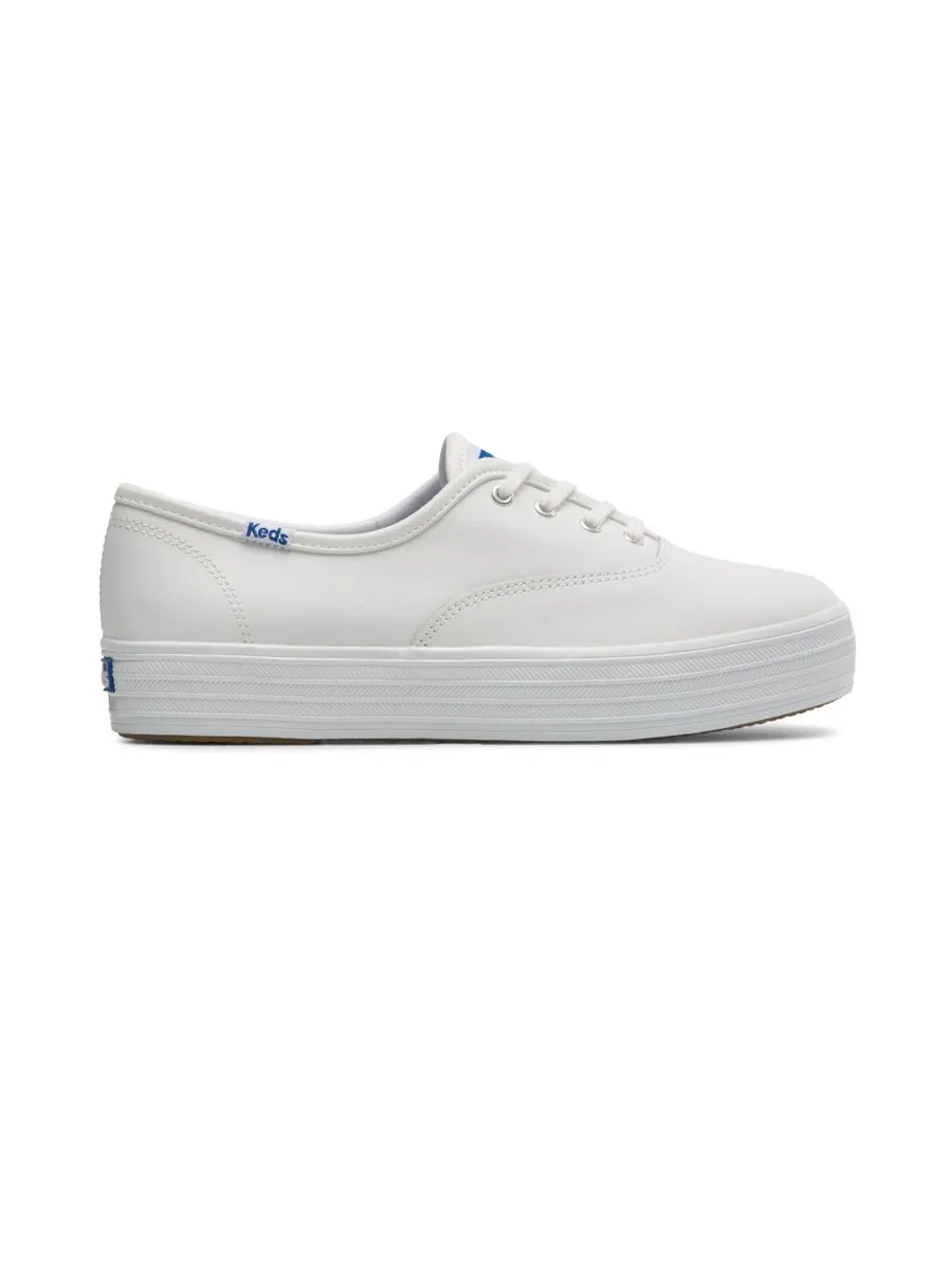 KEDS White The Platform Leather